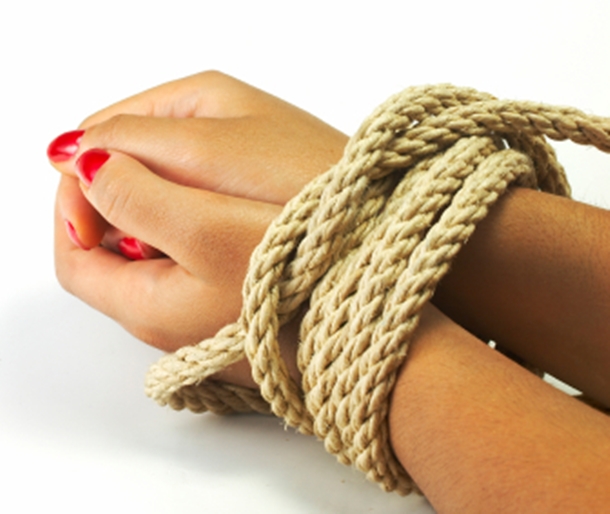 Wrists Tied with Rope